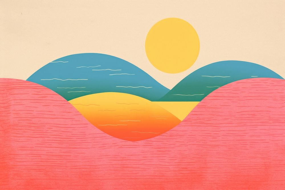 Beach border art backgrounds painting. AI generated Image by rawpixel.