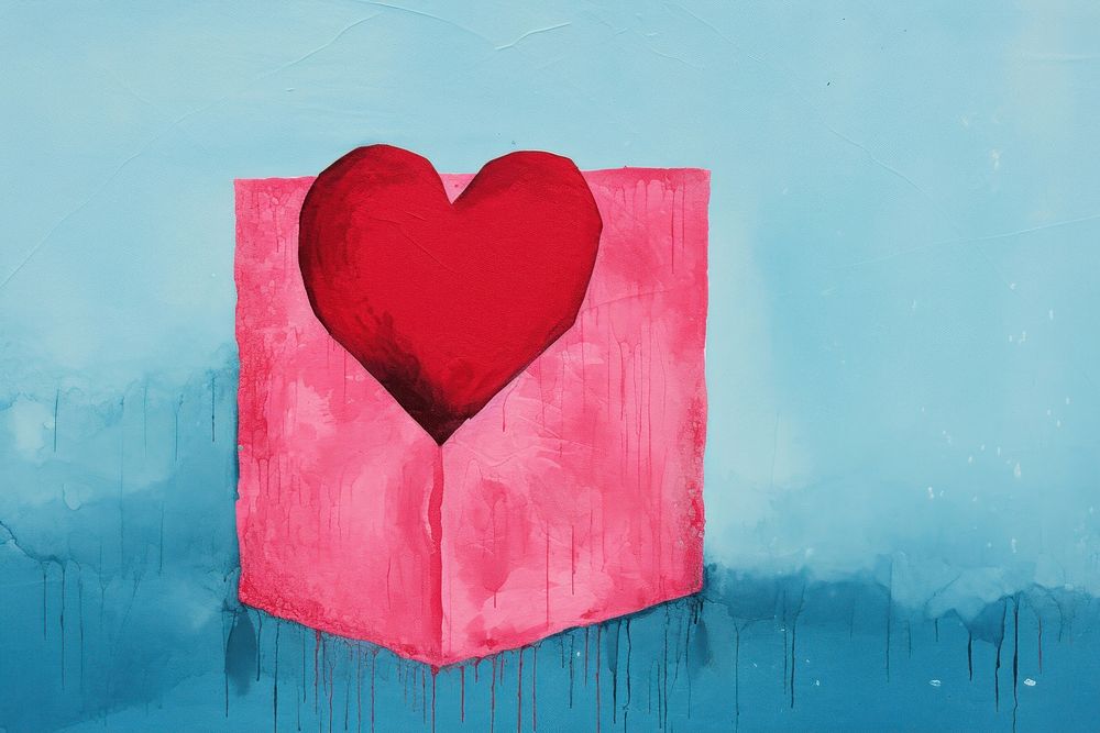 Open box with heart paper creativity painting. AI generated Image by rawpixel.