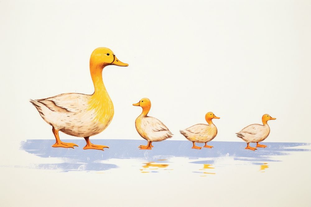 Family of duck animal bird anseriformes. AI generated Image by rawpixel.
