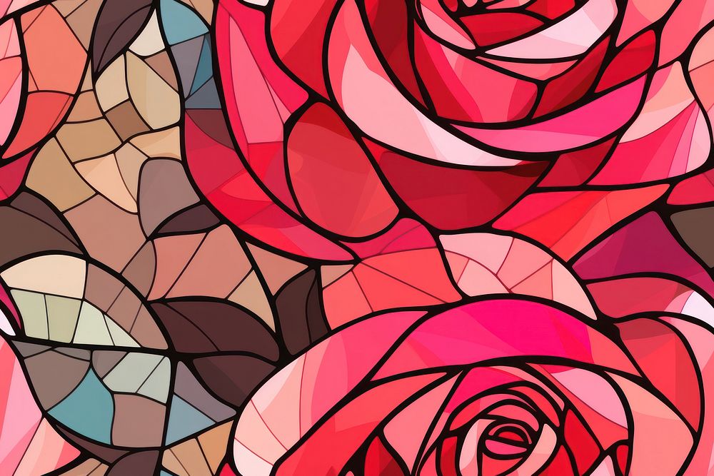 Stained glass backgrounds pattern rose. AI generated Image by rawpixel.