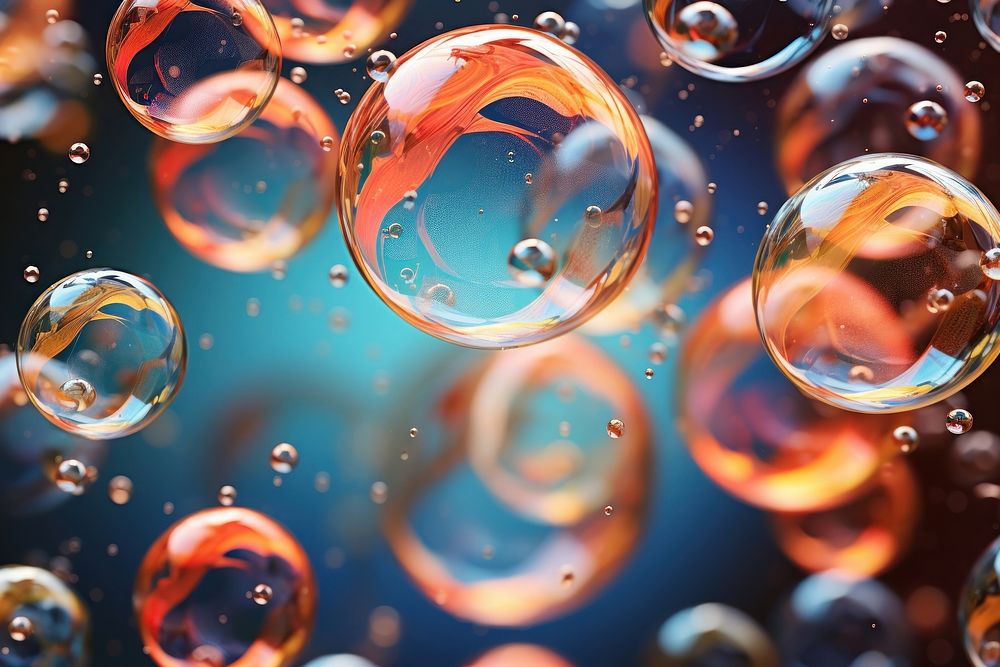 Soap bubbles backgrounds transparent reflection. AI generated Image by rawpixel.