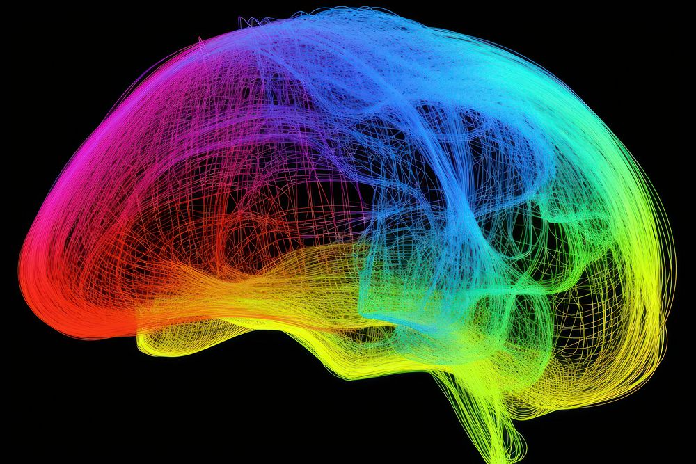 Brain tractography pattern brain invertebrate. AI generated Image by rawpixel.