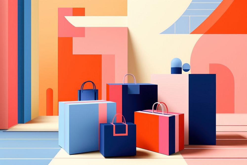 Presents handbag line backgrounds. AI generated Image by rawpixel.