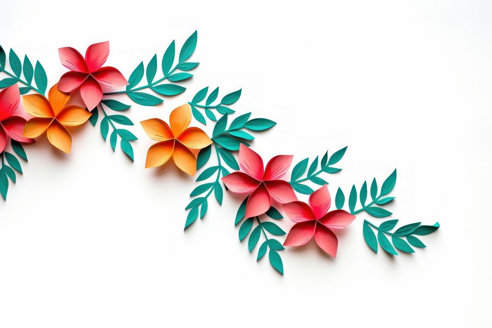 Tripical flower pattern origami plant. AI generated Image by rawpixel.