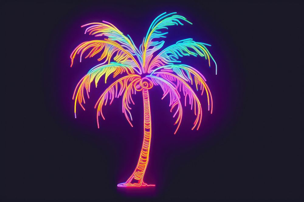 A palm tree nature night plant. AI generated Image by rawpixel.