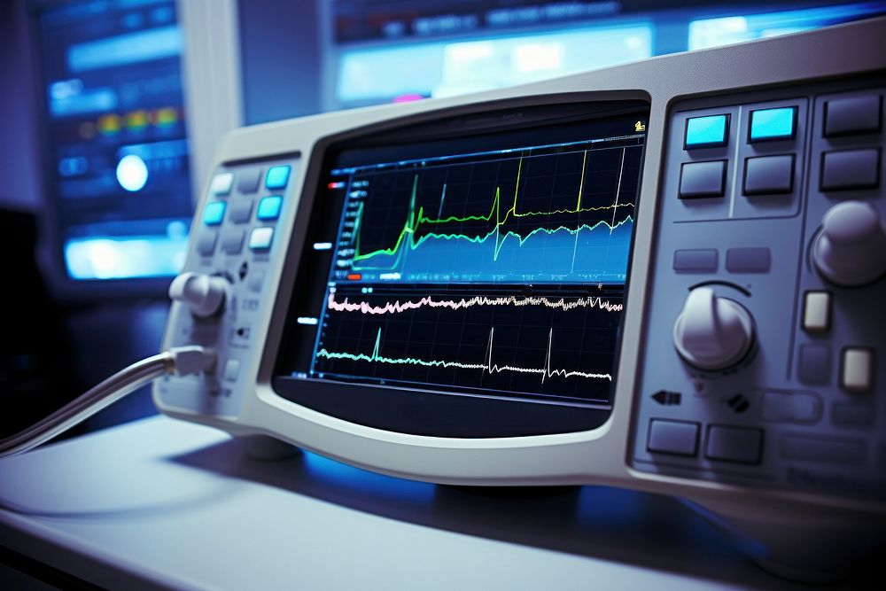Obstetric ultrasonography electronics oscilloscope technology. AI generated Image by rawpixel.