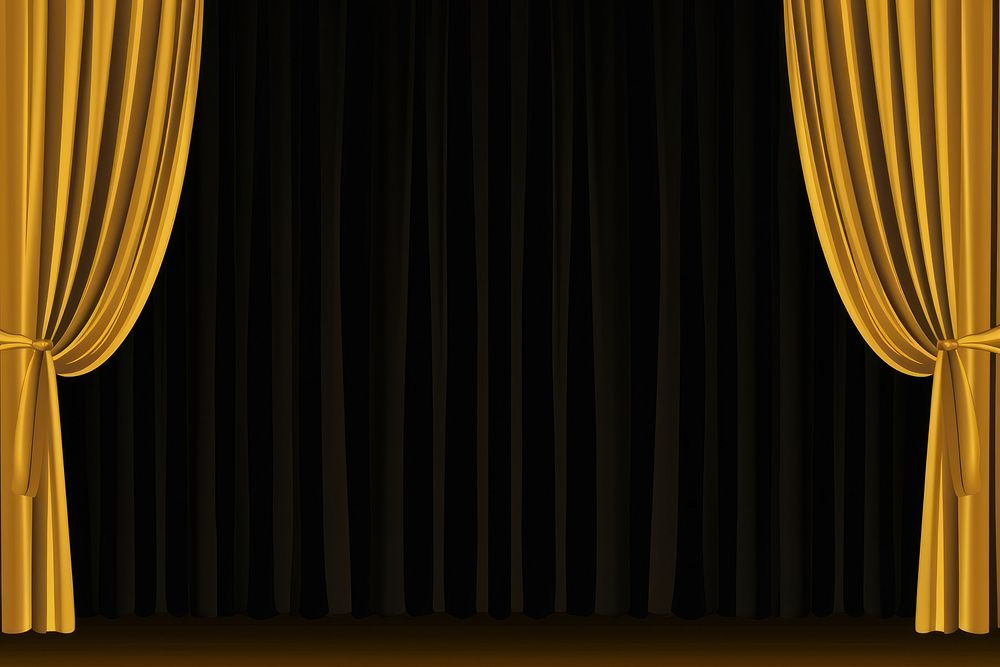 Curtain open backgrounds stage gold. 