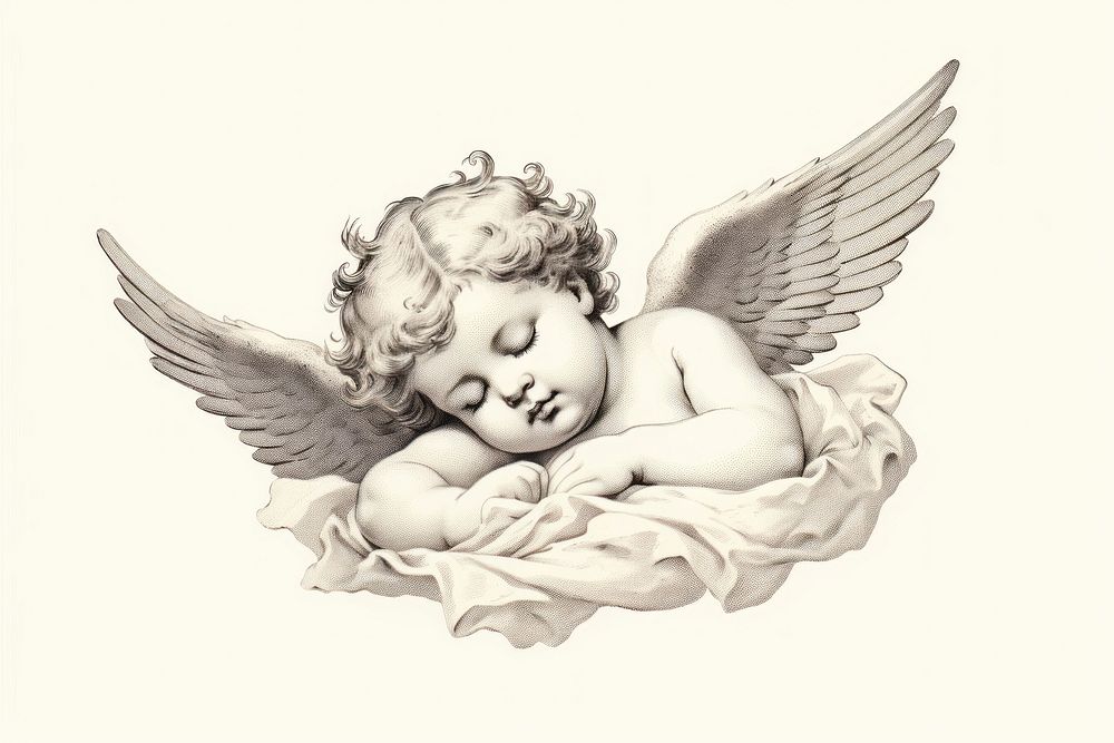 Cherub drawing sketch angel. | Premium Photo Illustration - rawpixel