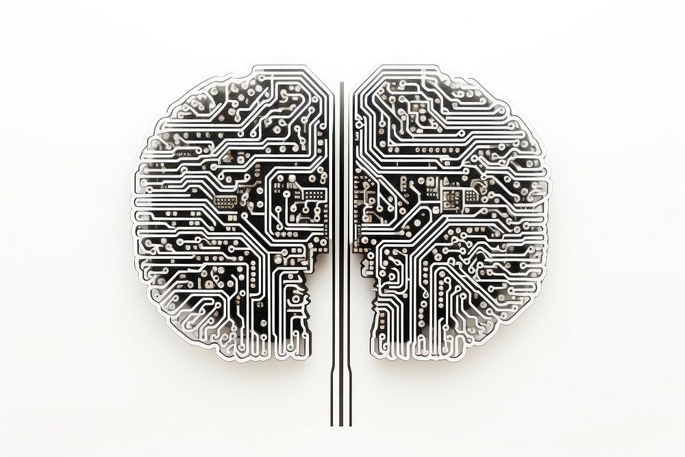 A human brain white background accessories technology. AI generated Image by rawpixel.