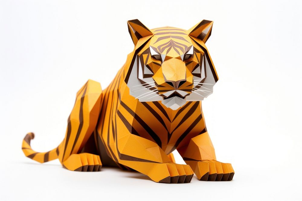 Tiger wildlife origami animal. AI generated Image by rawpixel.
