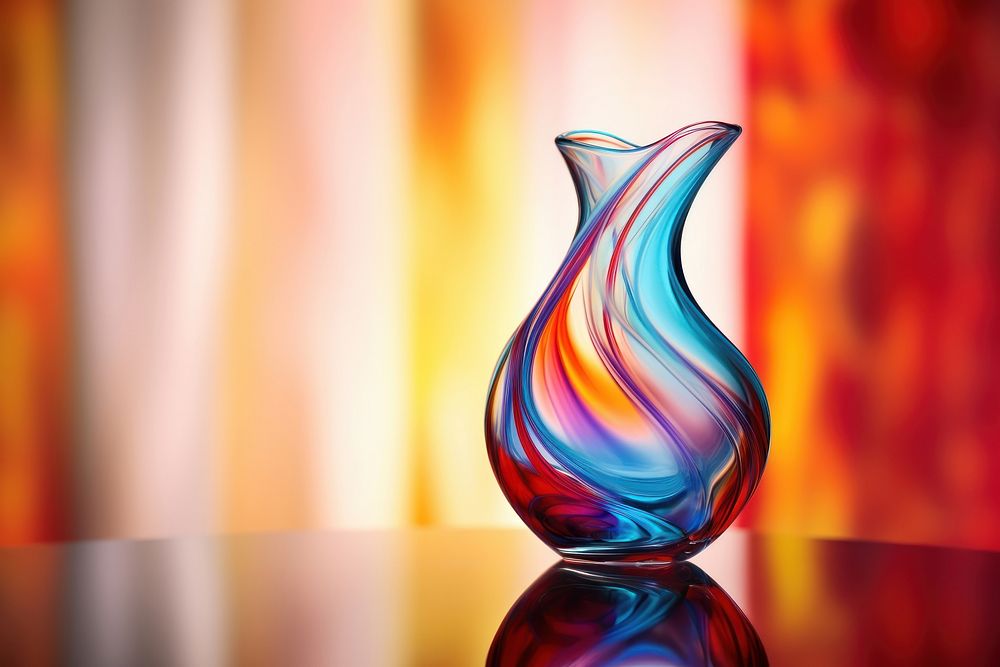 Art murano glass vase vibrant color transparent creativity. AI generated Image by rawpixel.