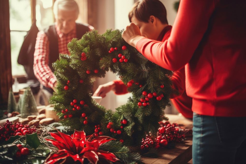 A wreath christmas adult anticipation. AI generated Image by rawpixel.