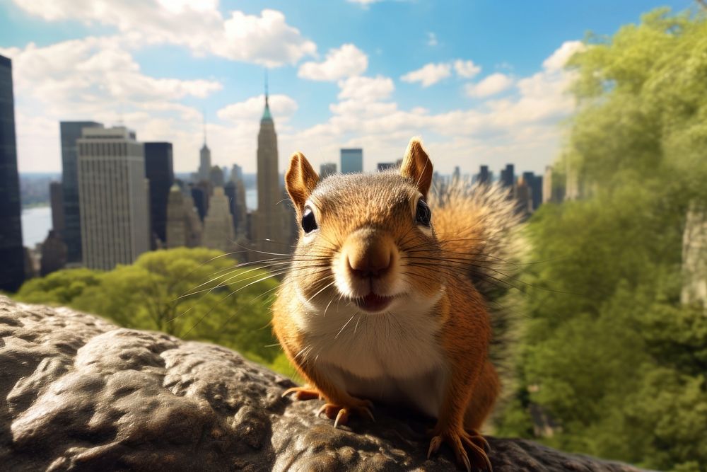 New york central park squirrel mammal animal. AI generated Image by rawpixel.