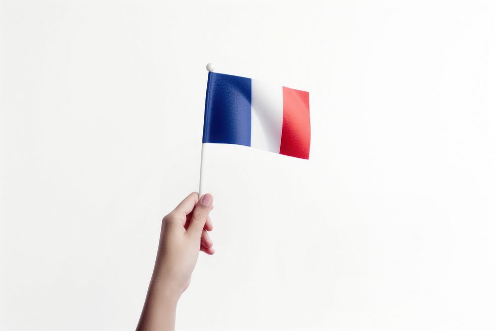 French flag holding hand white background. AI generated Image by rawpixel.