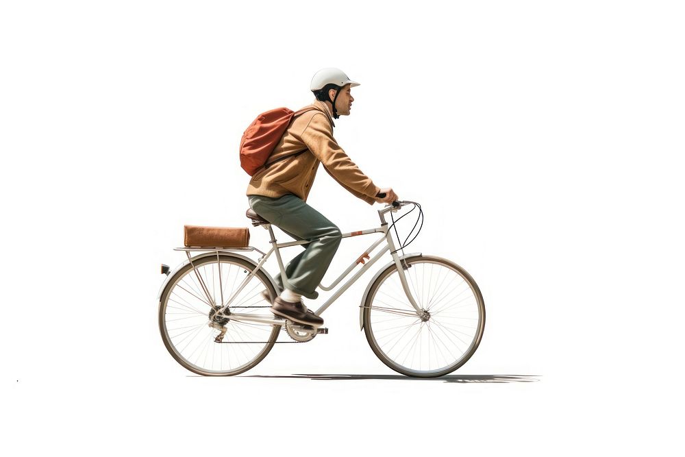 A person riding bicycle vehicle cycling helmet. AI generated Image by rawpixel.