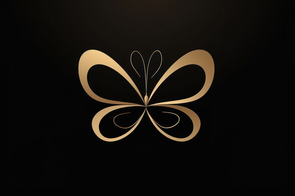 Butterfly dark gold logo chandelier pattern. AI generated Image by rawpixel.