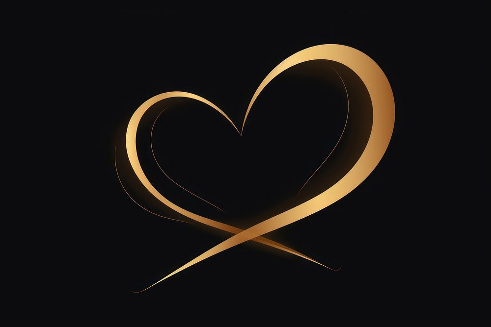 Heart dark gold symbol shape line. AI generated Image by rawpixel.