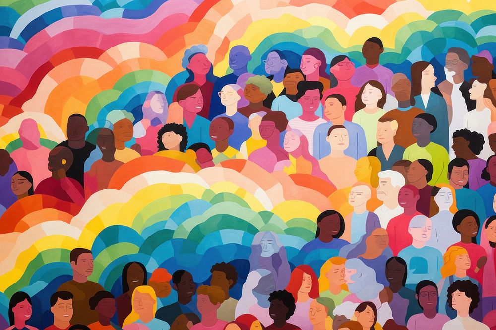 Patterns of a diverse crowd of peoples painting adult art. AI generated Image by rawpixel.