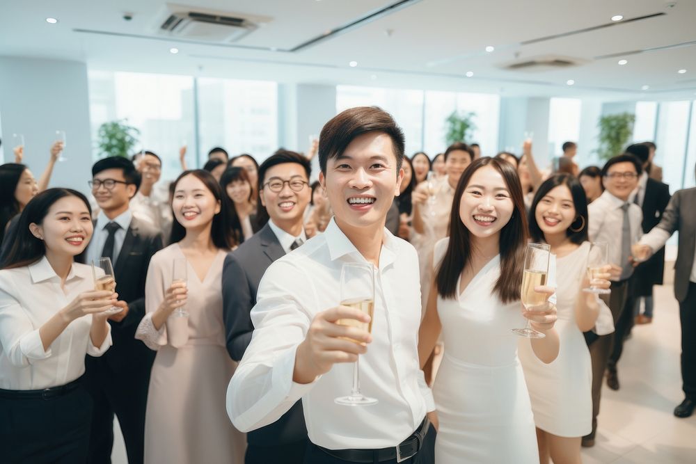 East asian people party celebration wedding. AI generated Image by rawpixel.