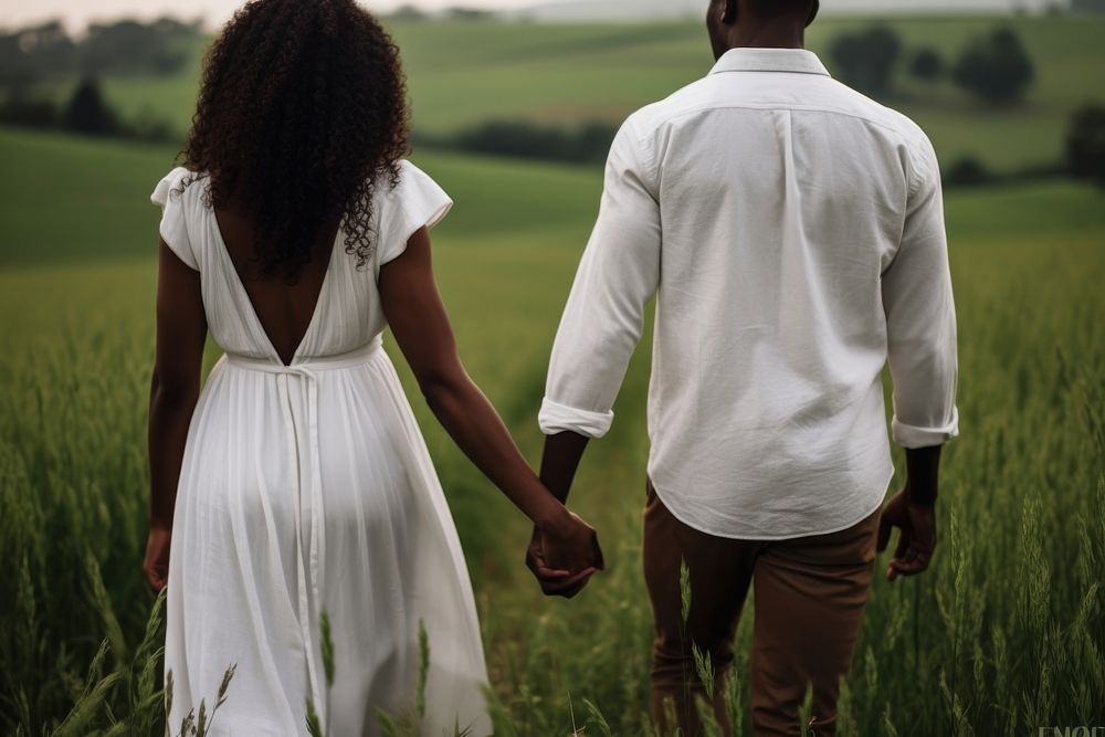 A black couple walking hand adult. AI generated Image by rawpixel.