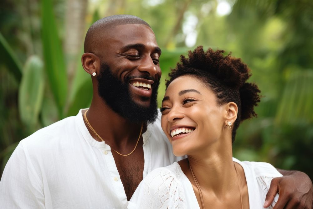 Black couple laughing smiling adult. AI generated Image by rawpixel.