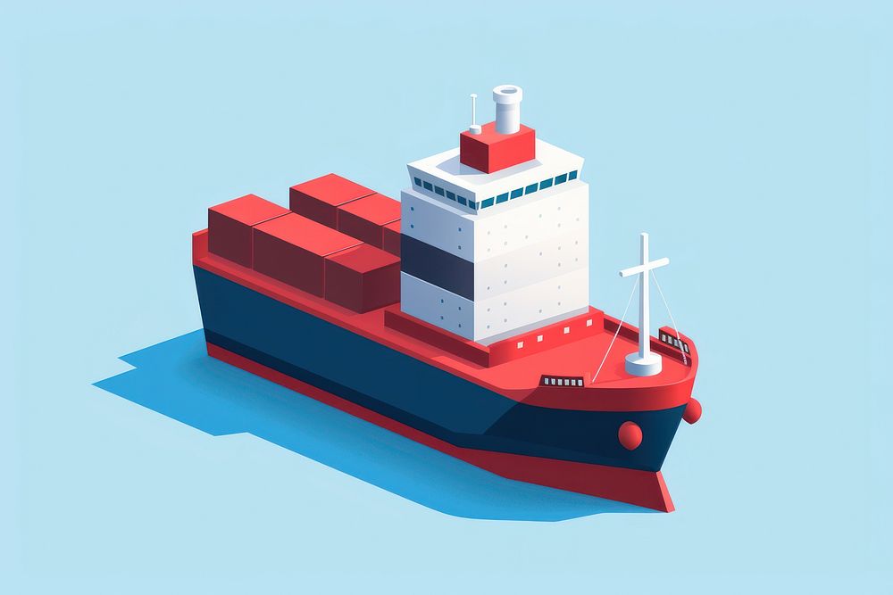 Small cargo ship watercraft vehicle boat. AI generated Image by rawpixel.