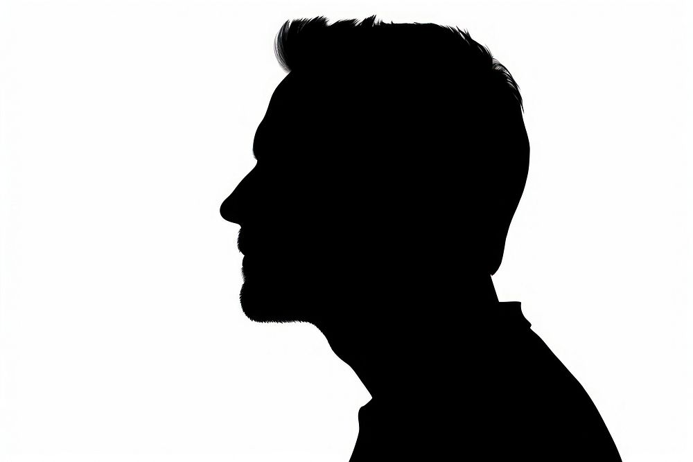 Man silhouette adult white background. AI generated Image by rawpixel.