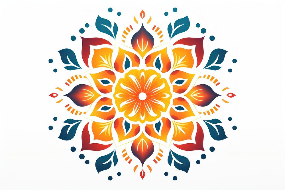 Indian Diwali pattern art white background. AI generated Image by rawpixel.