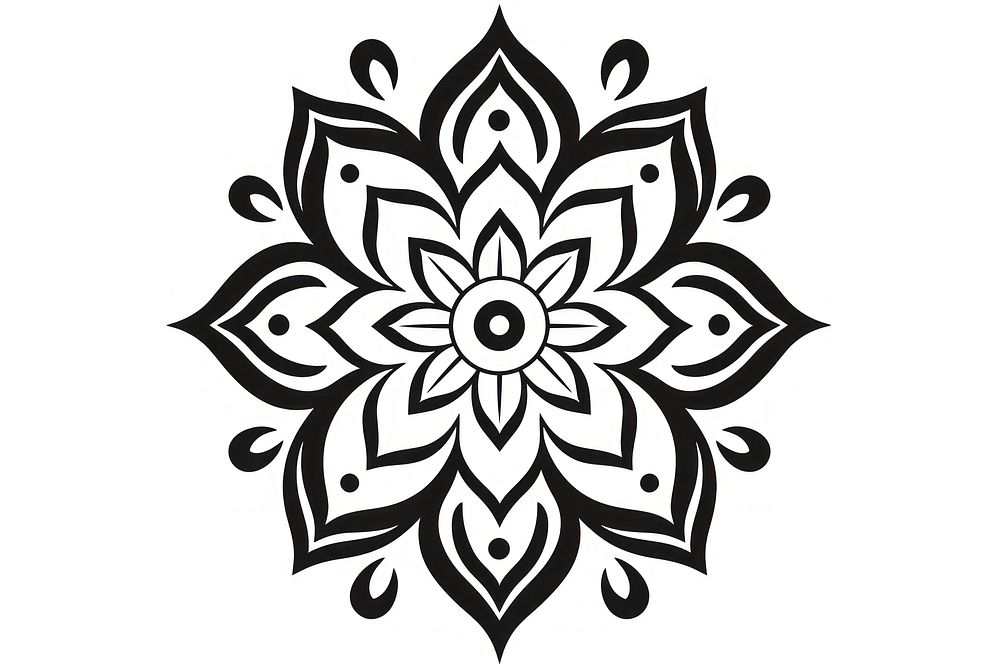 Indian Diwali pattern white black. AI generated Image by rawpixel.