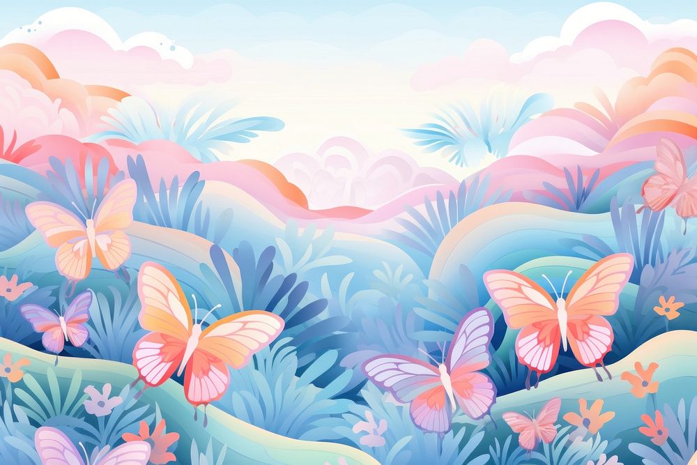 Butterfly pattern outdoors graphics. AI generated Image by rawpixel.
