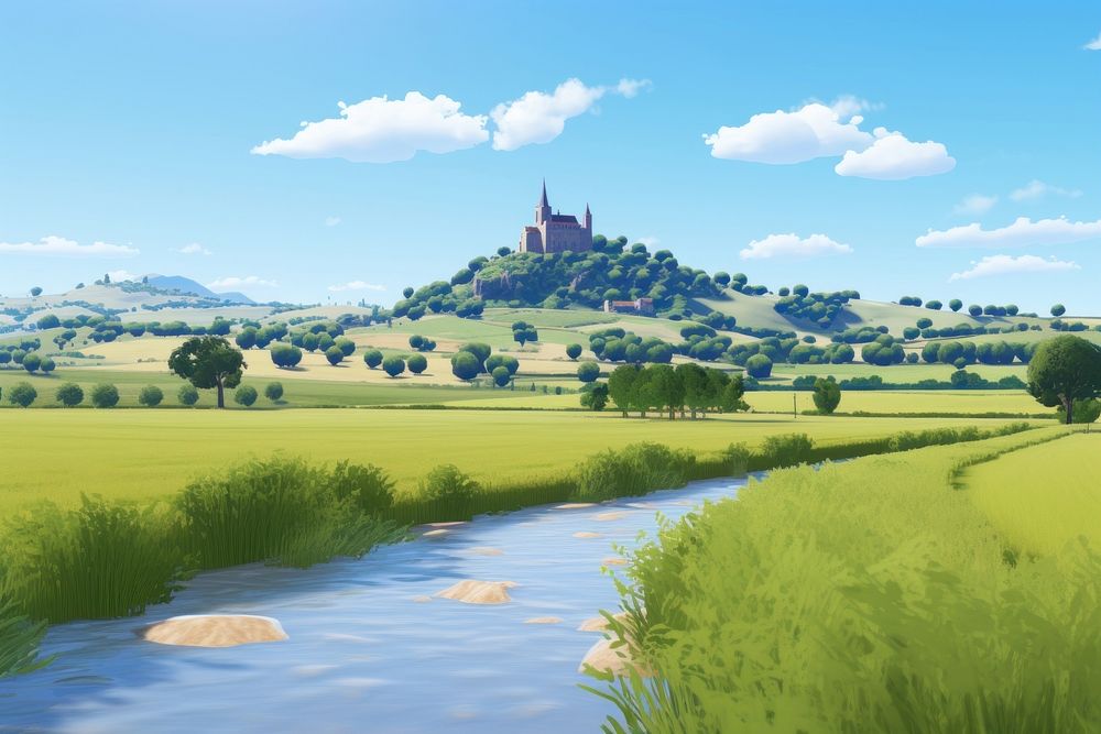 France landscape grassland outdoors. AI generated Image by rawpixel.
