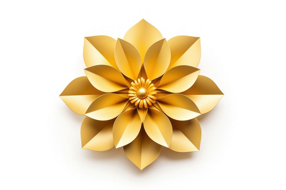 Gold flower dahlia brooch plant. AI generated Image by rawpixel.