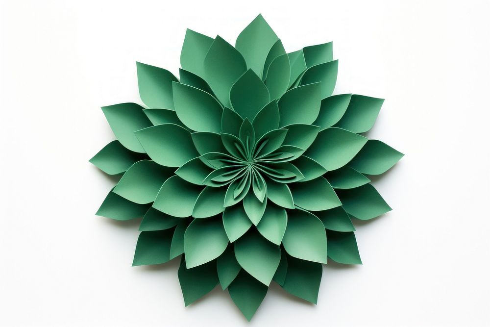 Green flower origami dahlia plant. AI generated Image by rawpixel.