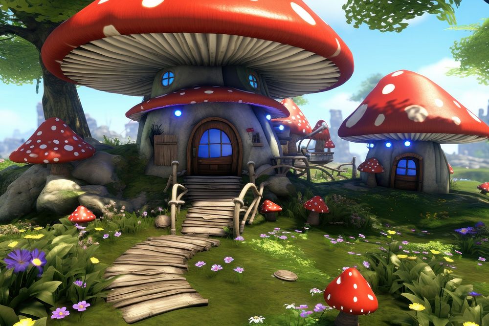 Home decoration mushroom outdoors nature. AI generated Image by rawpixel.