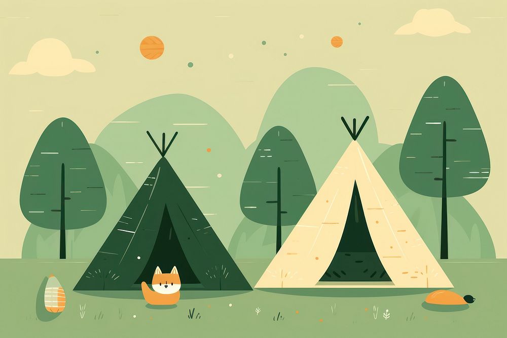 Cute background outdoors camping nature. AI generated Image by rawpixel.