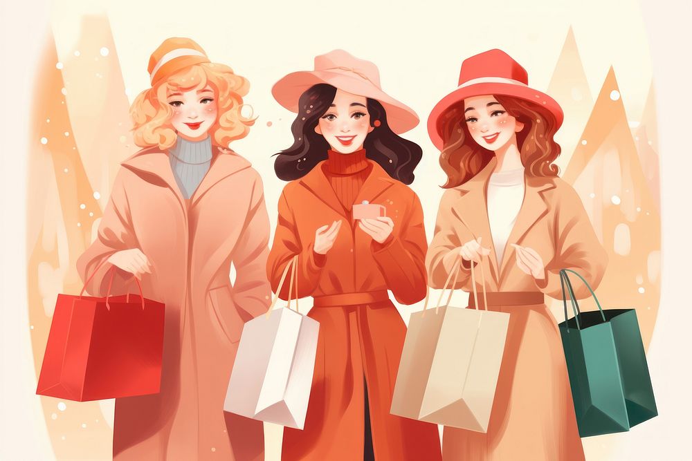 Women friends are shopping holiday adult coat. AI generated Image by rawpixel.