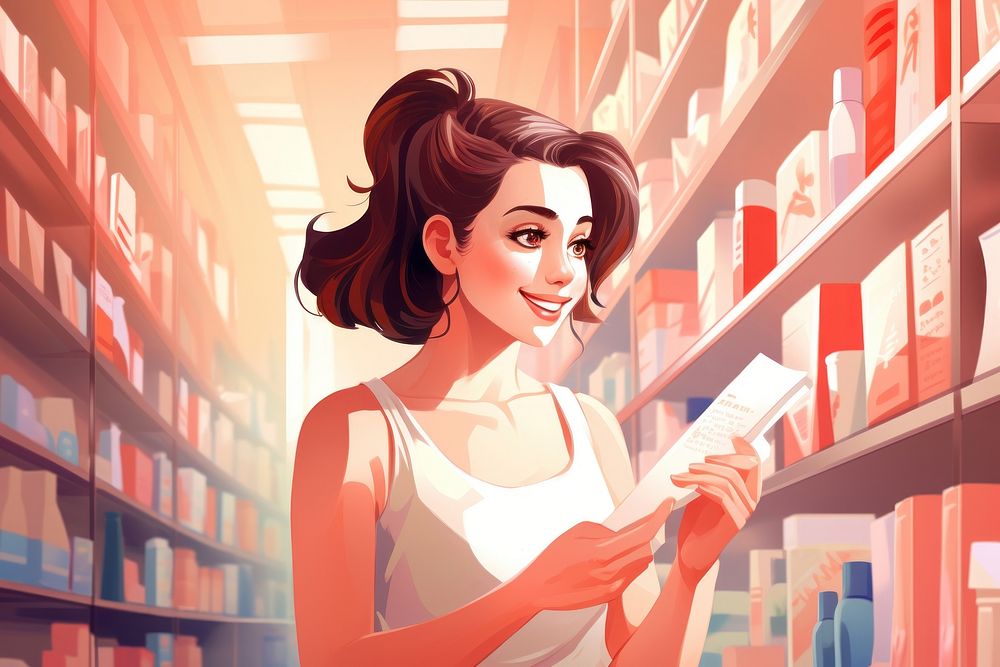 Woman reading ingredients publication adult book. AI generated Image by rawpixel.