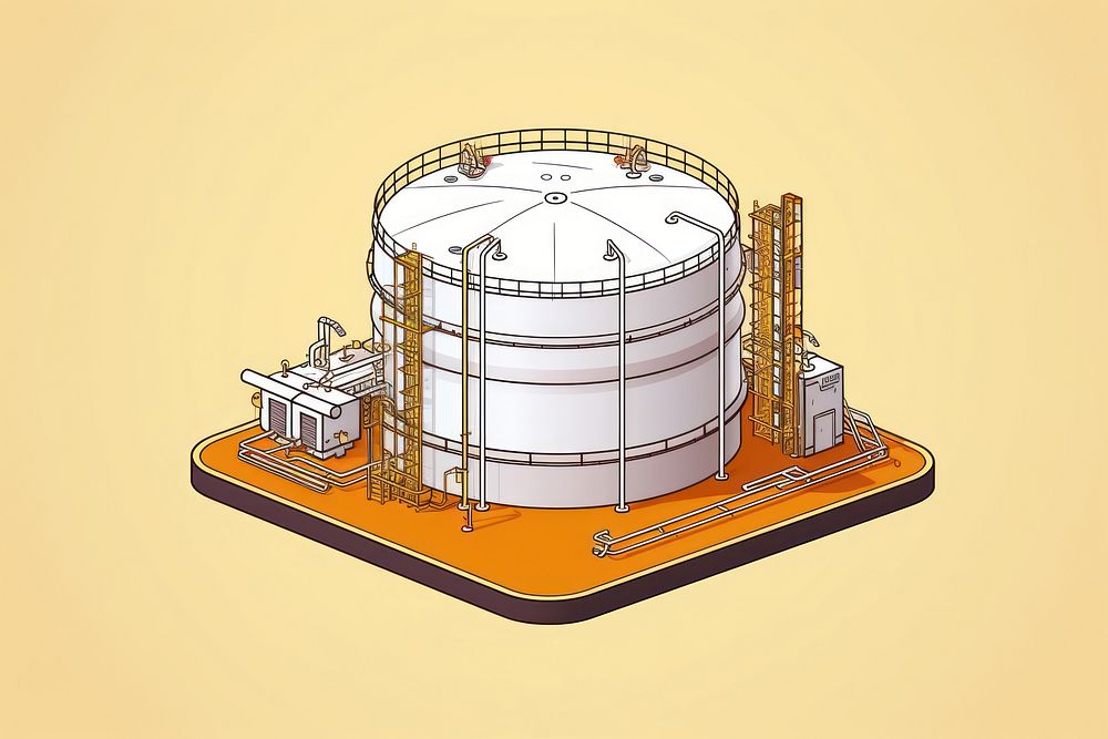 Oil storage tanks architecture factory technology. AI generated Image by rawpixel.
