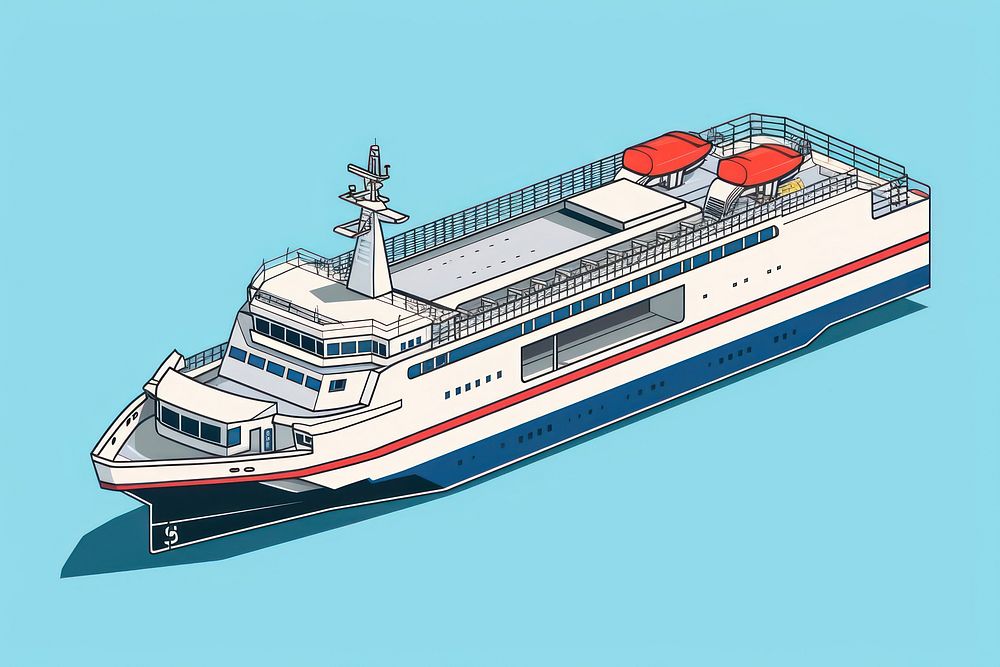 Passenger ferry watercraft vehicle ship. AI generated Image by rawpixel.