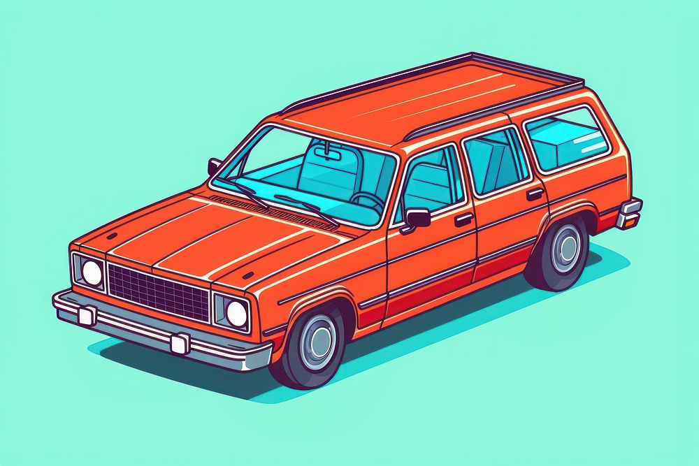 Retro wagon car vehicle transportation automobile. AI generated Image by rawpixel.