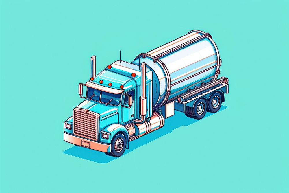 Fuel truck vehicle transportation semi-truck. AI generated Image by rawpixel.