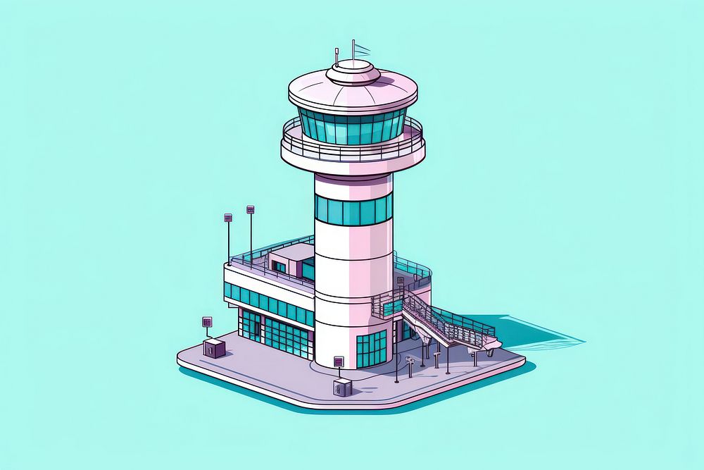 Control tower architecture lighthouse building. AI generated Image by rawpixel.