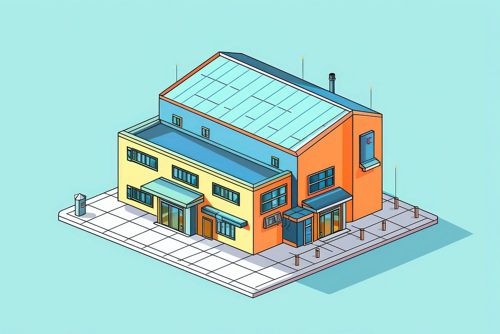 Warehouse building diagram line architecture. AI generated Image by rawpixel.