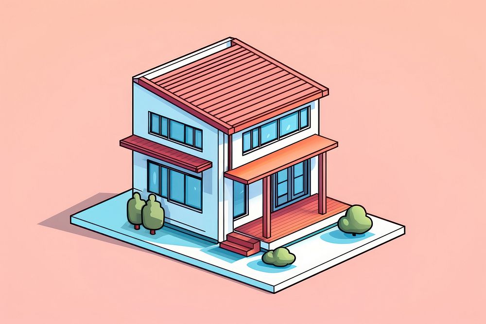 Small modern house architecture building drawing. AI generated Image by rawpixel.