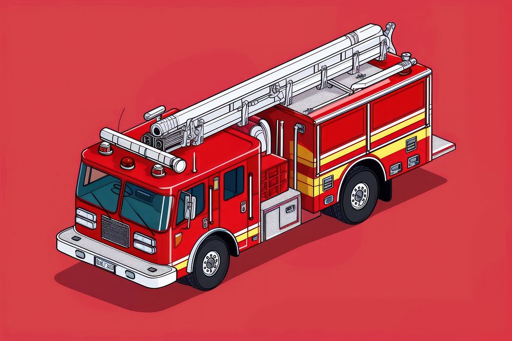 Fire truck vehicle transportation technology. AI generated Image by rawpixel.