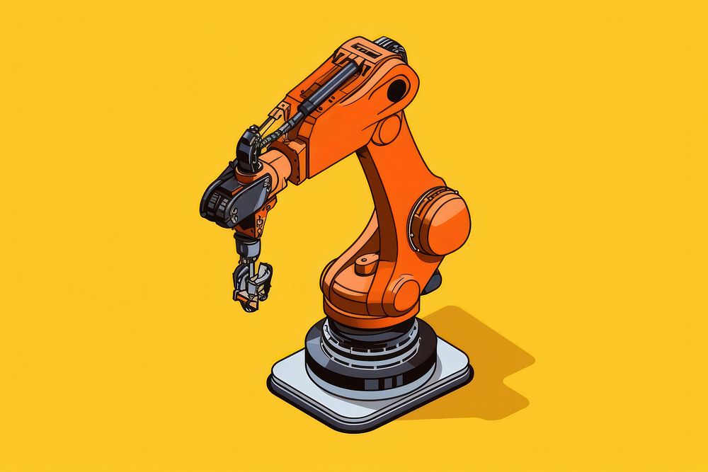 Industrail robotic arm technology equipment machinery. AI generated Image by rawpixel.