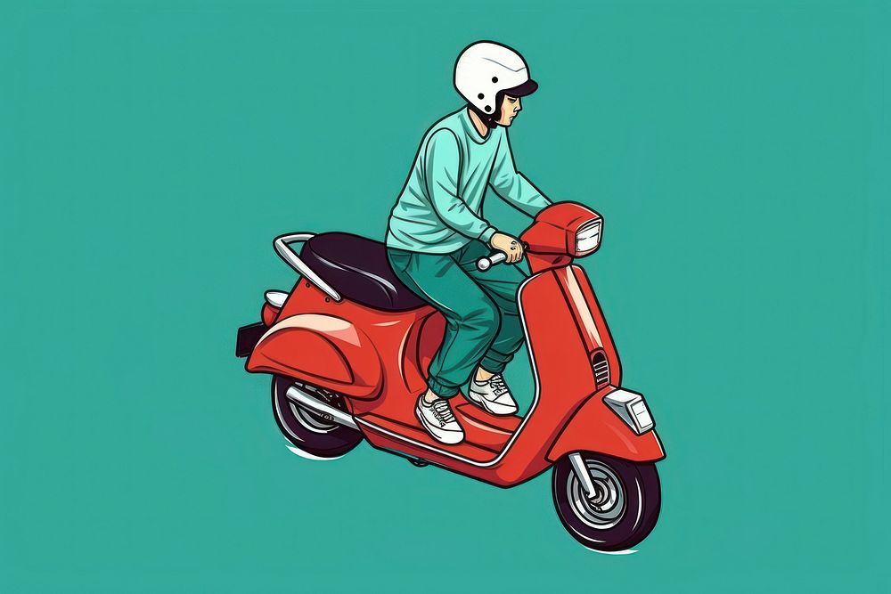 Delivery man on a scooter motorcycle vehicle helmet. AI generated Image by rawpixel.