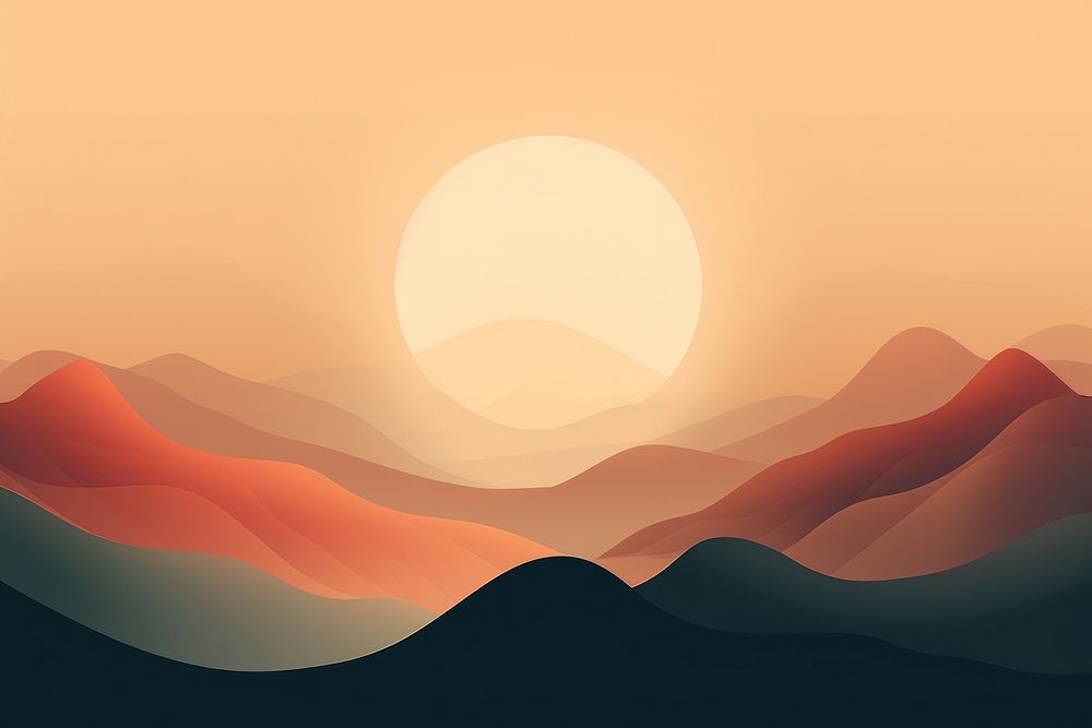 Abstract mountain background vector aesthetic backgrounds landscape sunlight. AI generated Image by rawpixel.