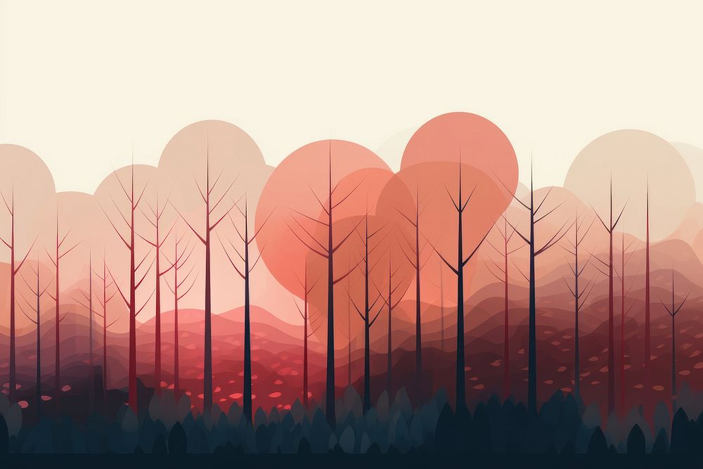 Abstract forest background vector aesthetic landscape outdoors nature. AI generated Image by rawpixel.
