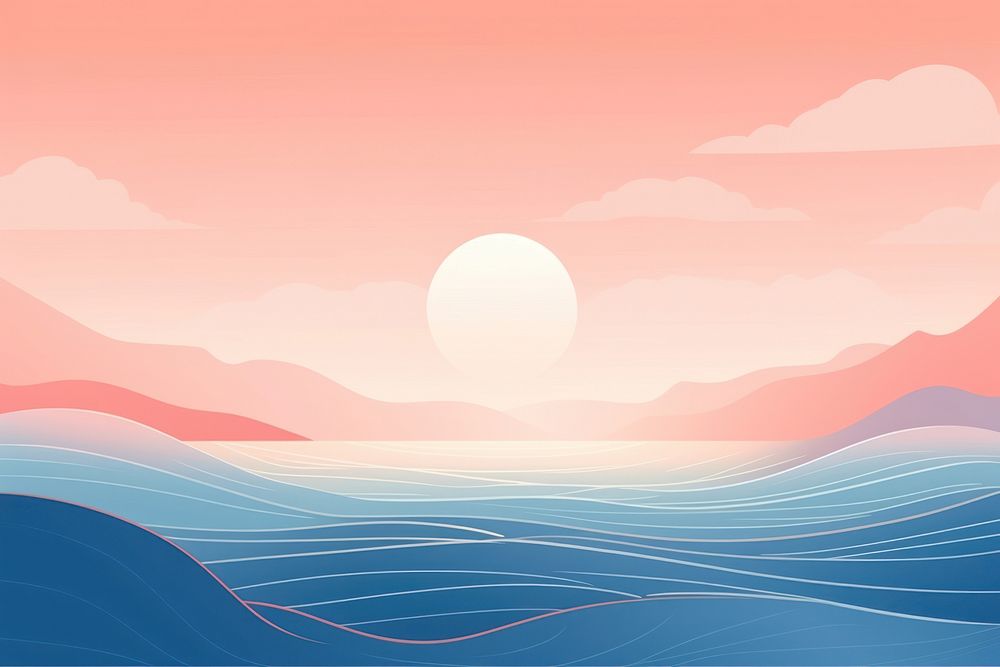 Abstract sea background vector aesthetic backgrounds outdoors sunset. AI generated Image by rawpixel.